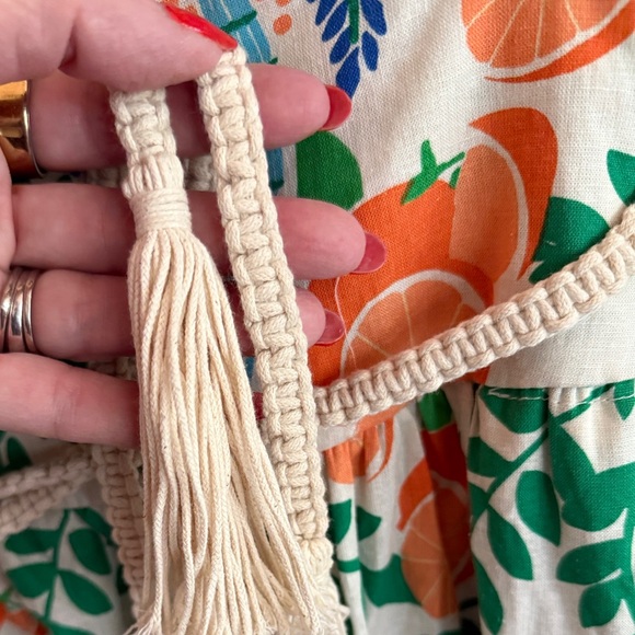 Tropical Print Linen Blend Maxi Skirt with Rope Belt - Picture 8 of 15